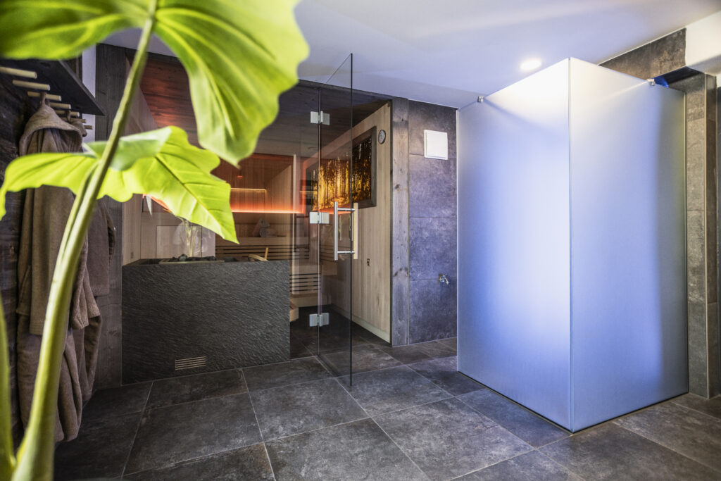 Dusch- und Spa-Bereich mit Lichtspiel